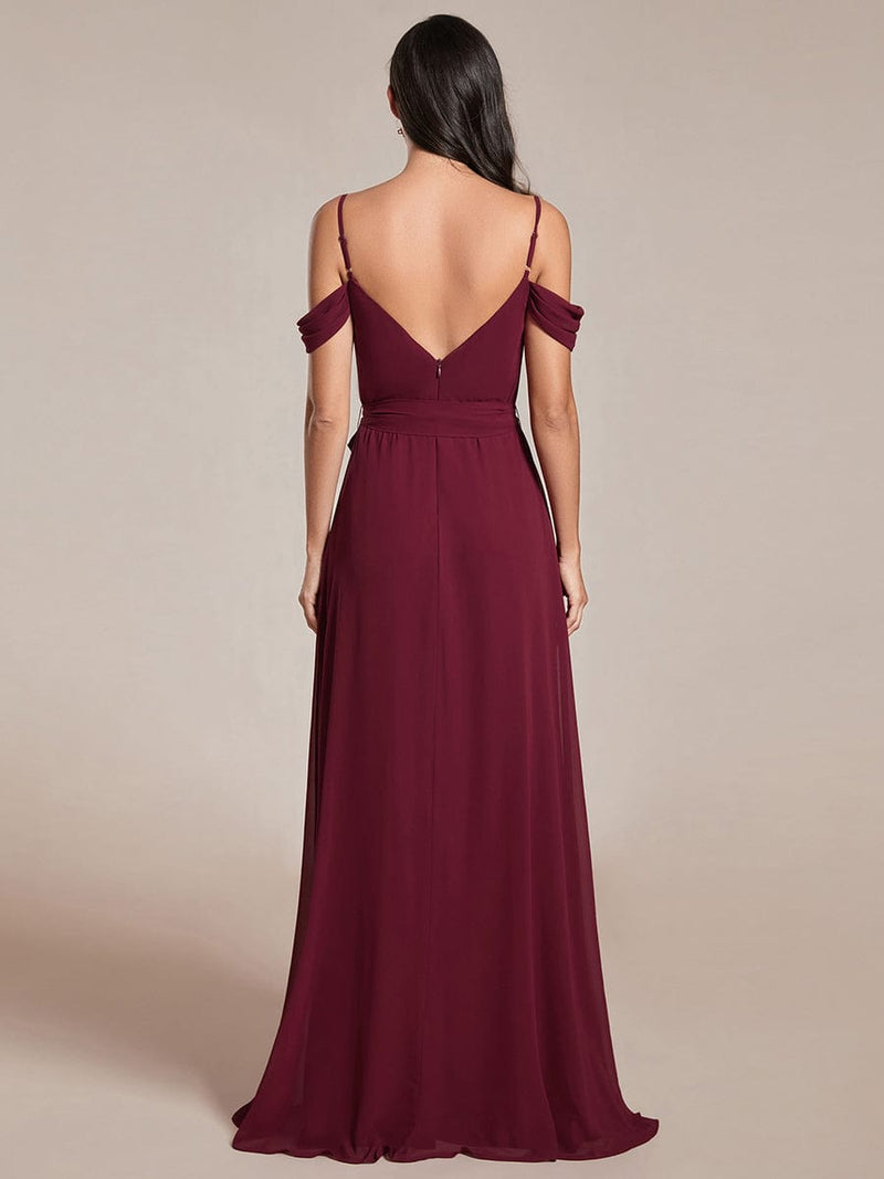 Kimba drop sleeve bridesmaid dress with a split - Bay Bridal and Ball Gowns