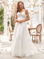 Kirsty wedding dress in applique lace and tulle in Ivory s16 Express NZ wide - Bay Bridal and Ball Gowns