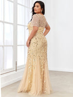 Krystal dress with sequins in light gold size 24 Express NZ wide - Bay Bridal and Ball Gowns