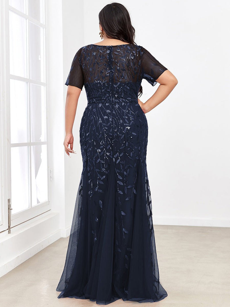 Krystal dress with sequins in navy Express NZ wide - Bay Bridal and Ball Gowns