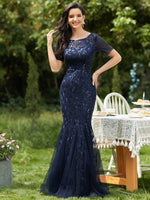 Krystal dress with sequins in navy Express NZ wide - Bay Bridal and Ball Gowns