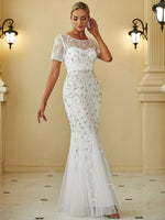 Krystal tulle Wedding gown in silver and white size Express NZ wide - Bay Bridal and Ball Gowns