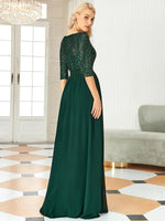Kyla sequin and chiffon bridesmaid dress in Ever Green size 18 Express NZ wide - Bay Bridal and Ball Gowns