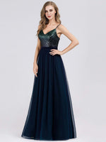 LAST!! Abella sequin & tulle ball gown in navy blue Express NZ wide! - Bay Bridal and Ball Gowns