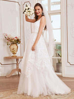 LAST Lara tulle with lace overlay wedding dress in ivory Express NZ Wide - Bay Bridal and Ball Gowns
