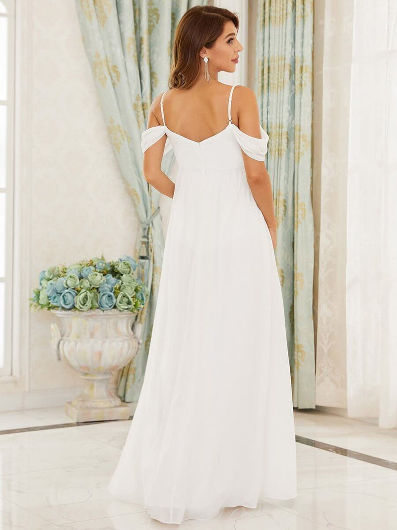 Lizzie thin strap maternity wedding dress in ivory Express NZ wide - Bay Bridal and Ball Gowns