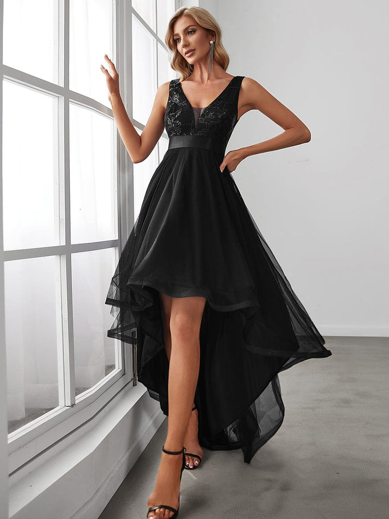 Loretta tulle high low ball dress in black size 18 Express NZ wide - Bay Bridal and Ball Gowns