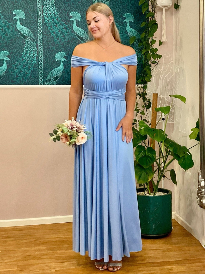 Luxe Belle Blue convertible Infinity bridesmaid dress Express NZ wide - Bay Bridal and Ball Gowns