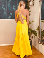 Luxe Bright Yellow convertible Infinity bridesmaid dress - Bay Bridal and Ball Gowns