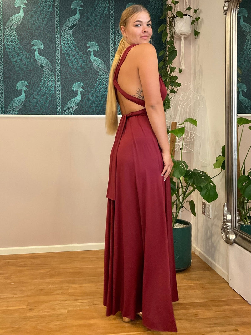 Luxe Burgundy Red Convertible Infinity bridesmaid dress Express NZ Wide - Bay Bridal and Ball Gowns