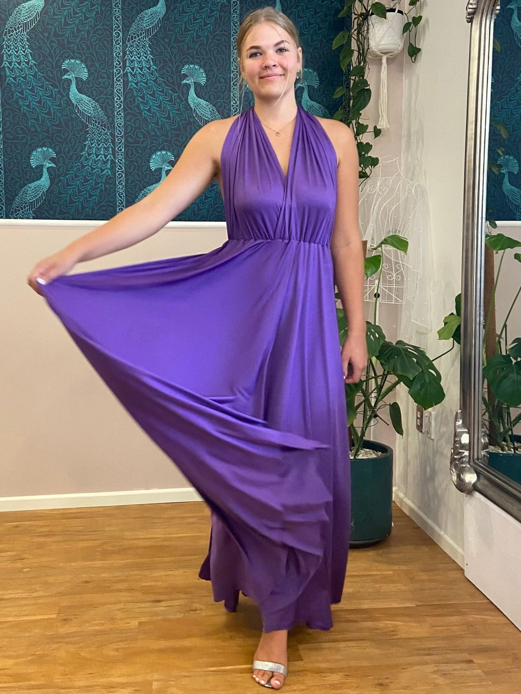 Luxe Darker Purple Convertible Infinity bridesmaid dress Express NZ wide - Bay Bridal and Ball Gowns