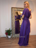 Luxe Darker Purple Convertible Infinity bridesmaid dress Express NZ wide - Bay Bridal and Ball Gowns
