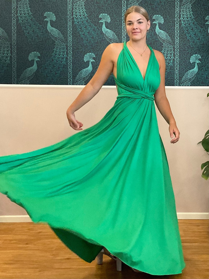 Luxe Emerald Green Convertible Infinity bridesmaid dress Express NZ wide - Bay Bridal and Ball Gowns