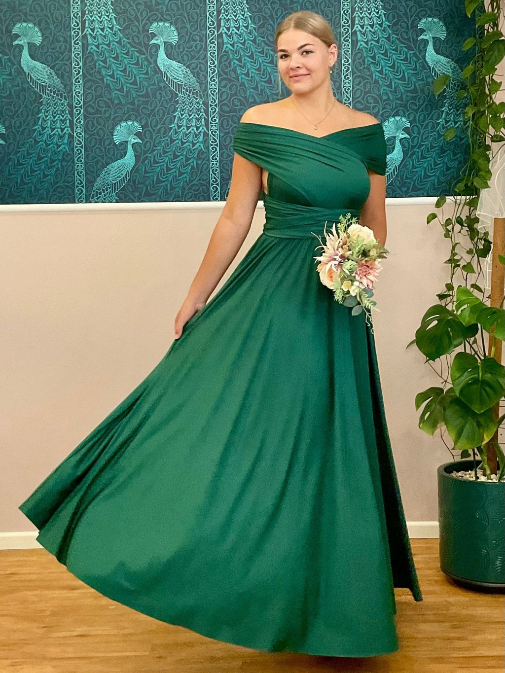 Luxe Ever Green Luxe Convertible Infinity bridesmaid dress - Bay Bridal and Ball Gowns