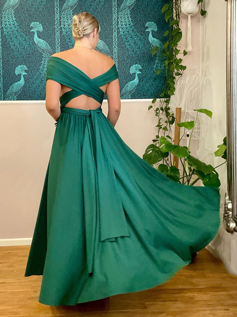 Luxe Ever Green Luxe Convertible Infinity bridesmaid dress - Bay Bridal and Ball Gowns