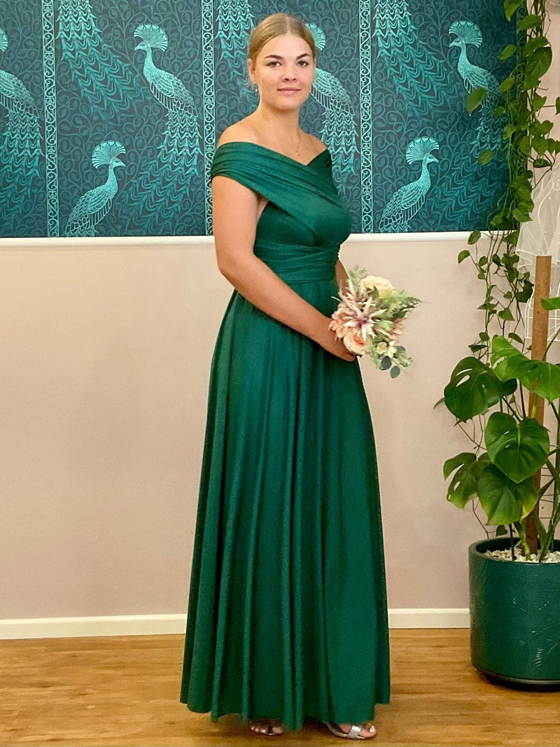 Luxe Ever Green Luxe convertible Infinity bridesmaid dress Express NZ wide - Bay Bridal and Ball Gowns