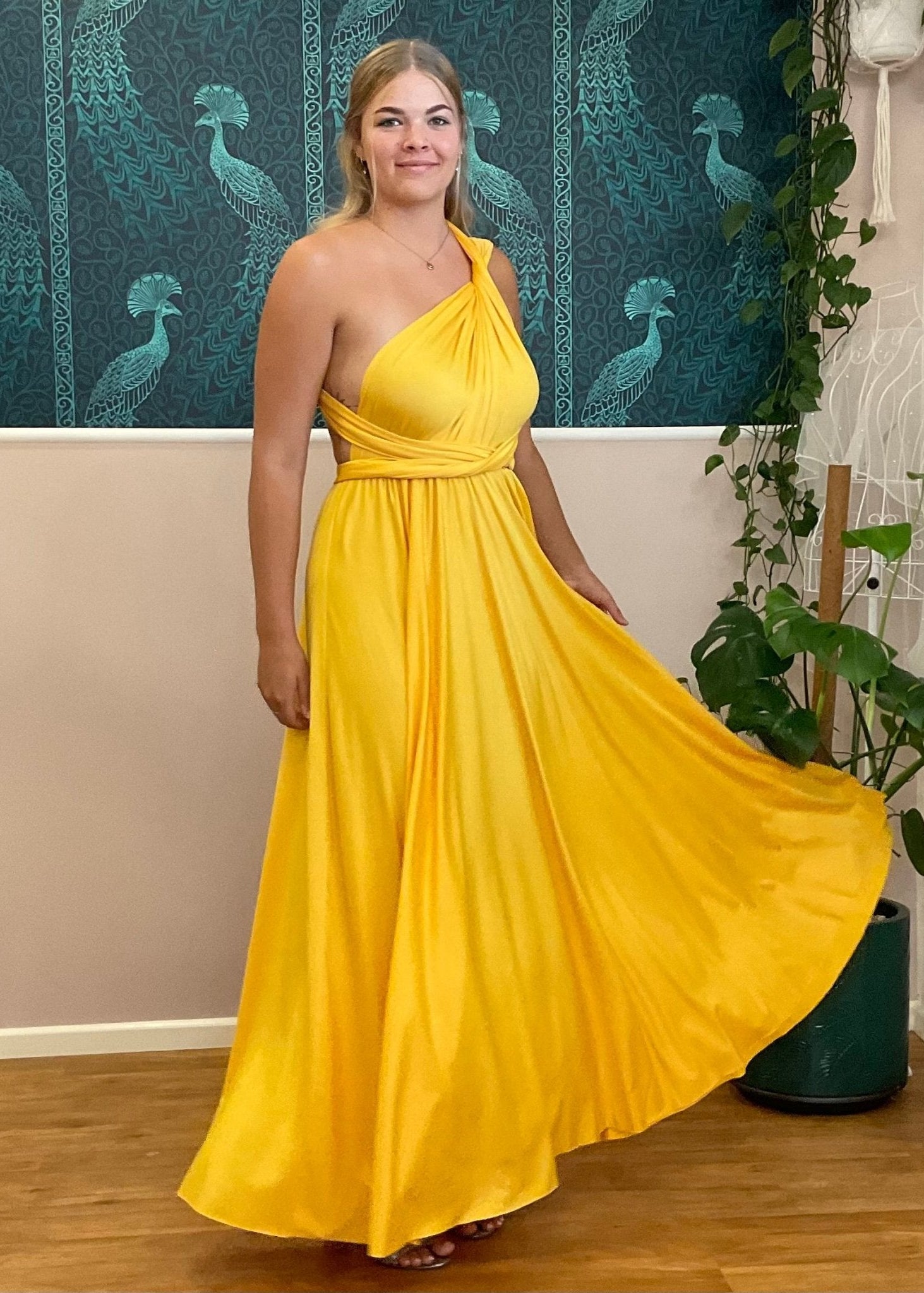 Gold Yellow Convertible Infinity Bridesmaid Dress