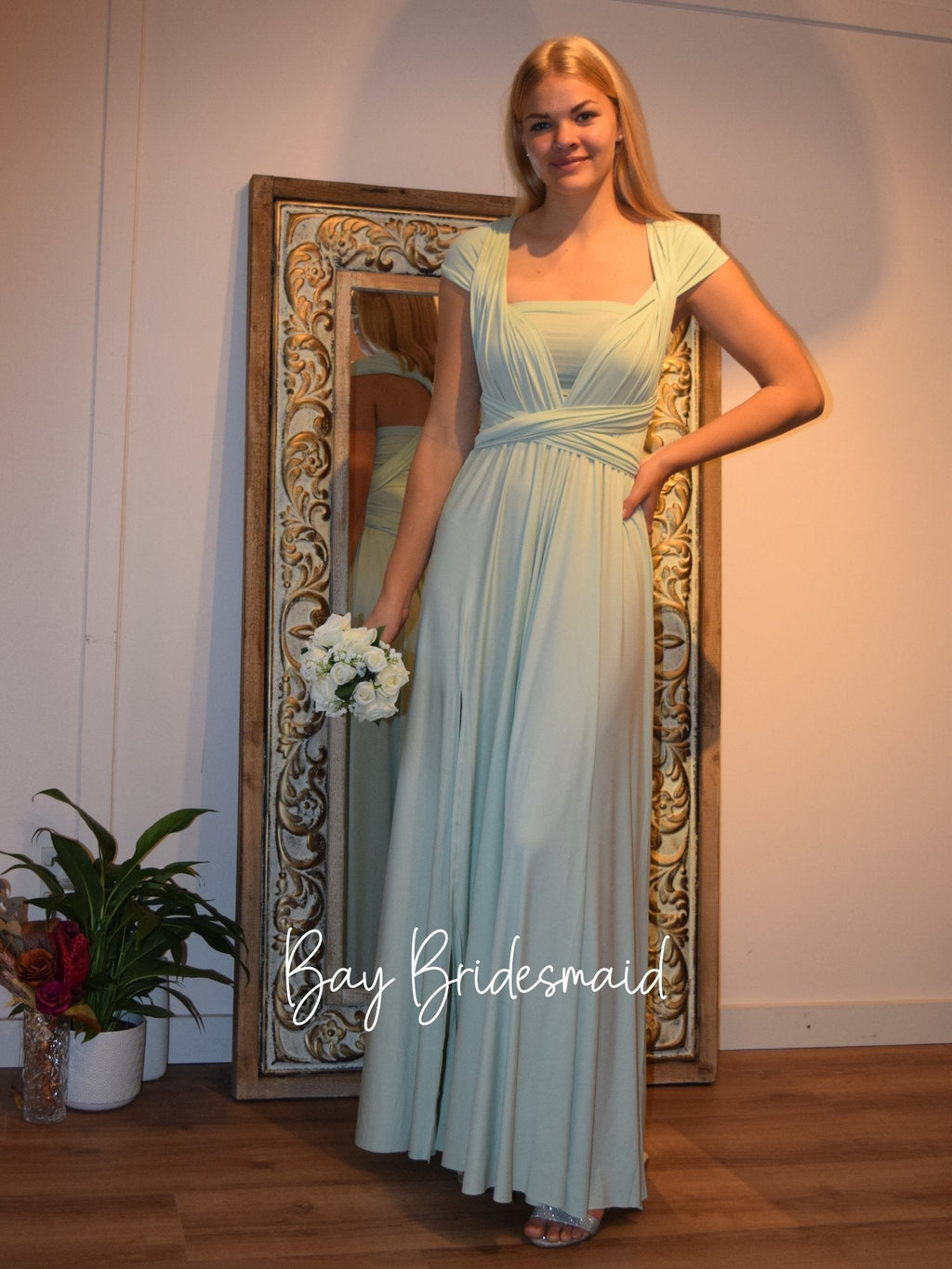 Luxe Green Lily convertible Infinity bridesmaid dress Express NZ wide - Bay Bridal and Ball Gowns