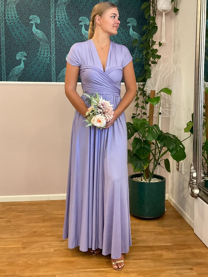 Luxe Lavender Purple Convertible Infinity bridesmaid dress - Bay Bridal and Ball Gowns