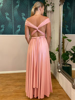Luxe Light Rose Pink Convertible Infinity bridesmaid dress Express NZ wide - Bay Bridal and Ball Gowns