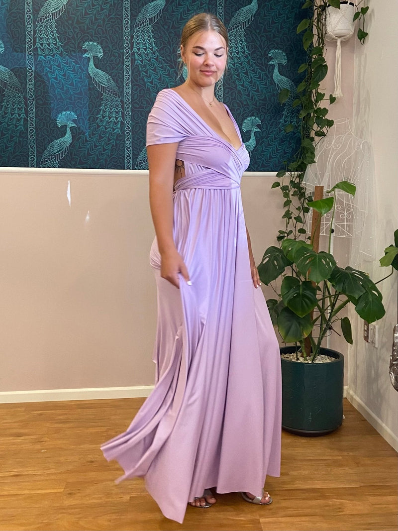 Luxe Lilac Purple convertible Infinity bridesmaid dress Express NZ wide - Bay Bridal and Ball Gowns