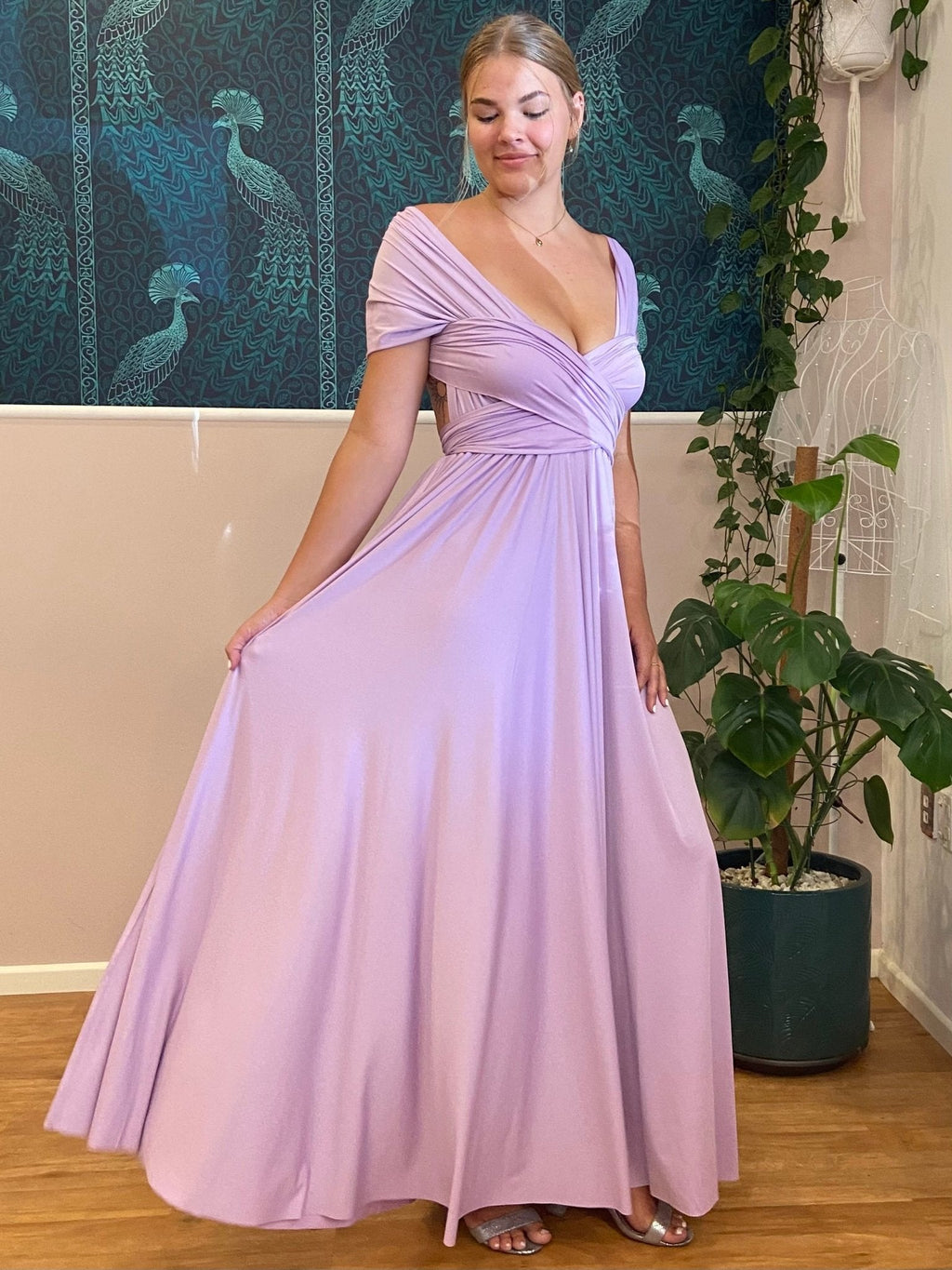 Luxe Lilac Purple convertible Infinity bridesmaid dress Express NZ wide - Bay Bridal and Ball Gowns