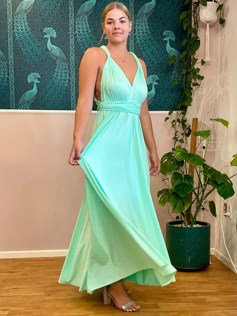 Luxe Mint Green Convertible Infinity bridesmaid dress - Bay Bridal and Ball Gowns