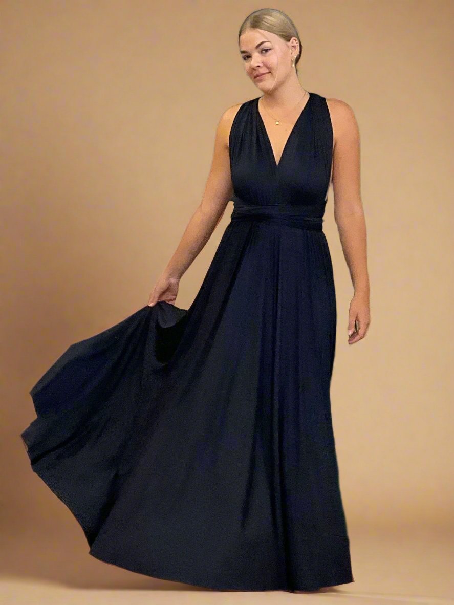 Luxe Navy Blue convertible Infinity bridesmaid dress Express NZ wide - Bay Bridal and Ball Gowns