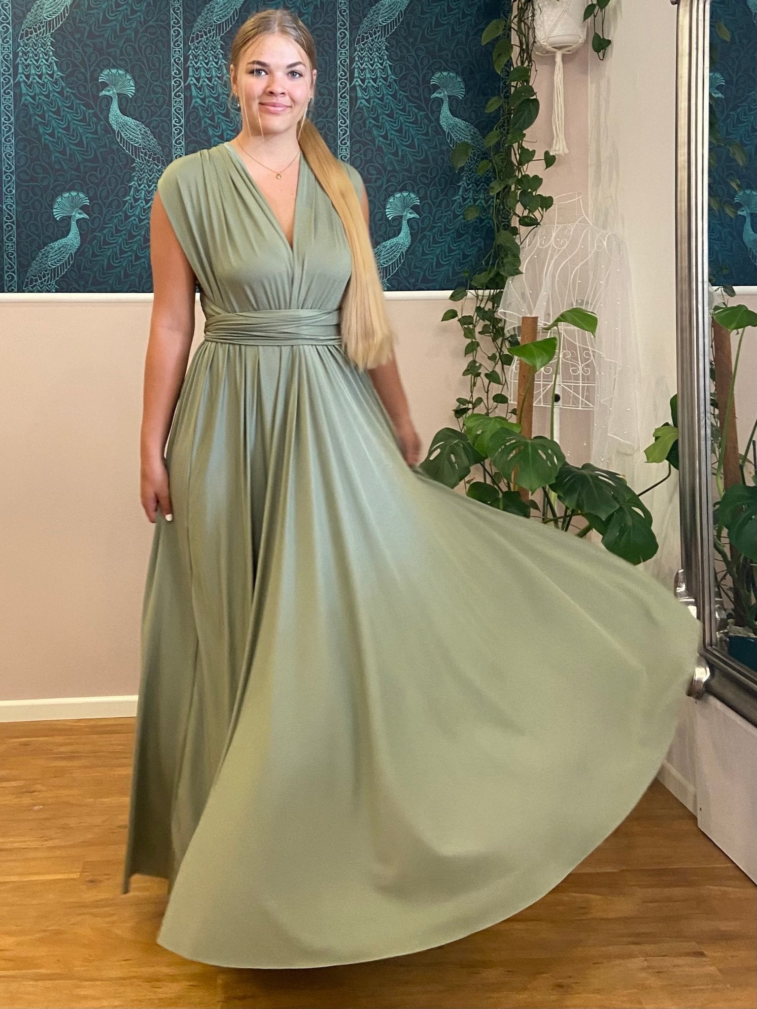 Classic Multiway Infinity Dress in Olive Green - Evening Dresses