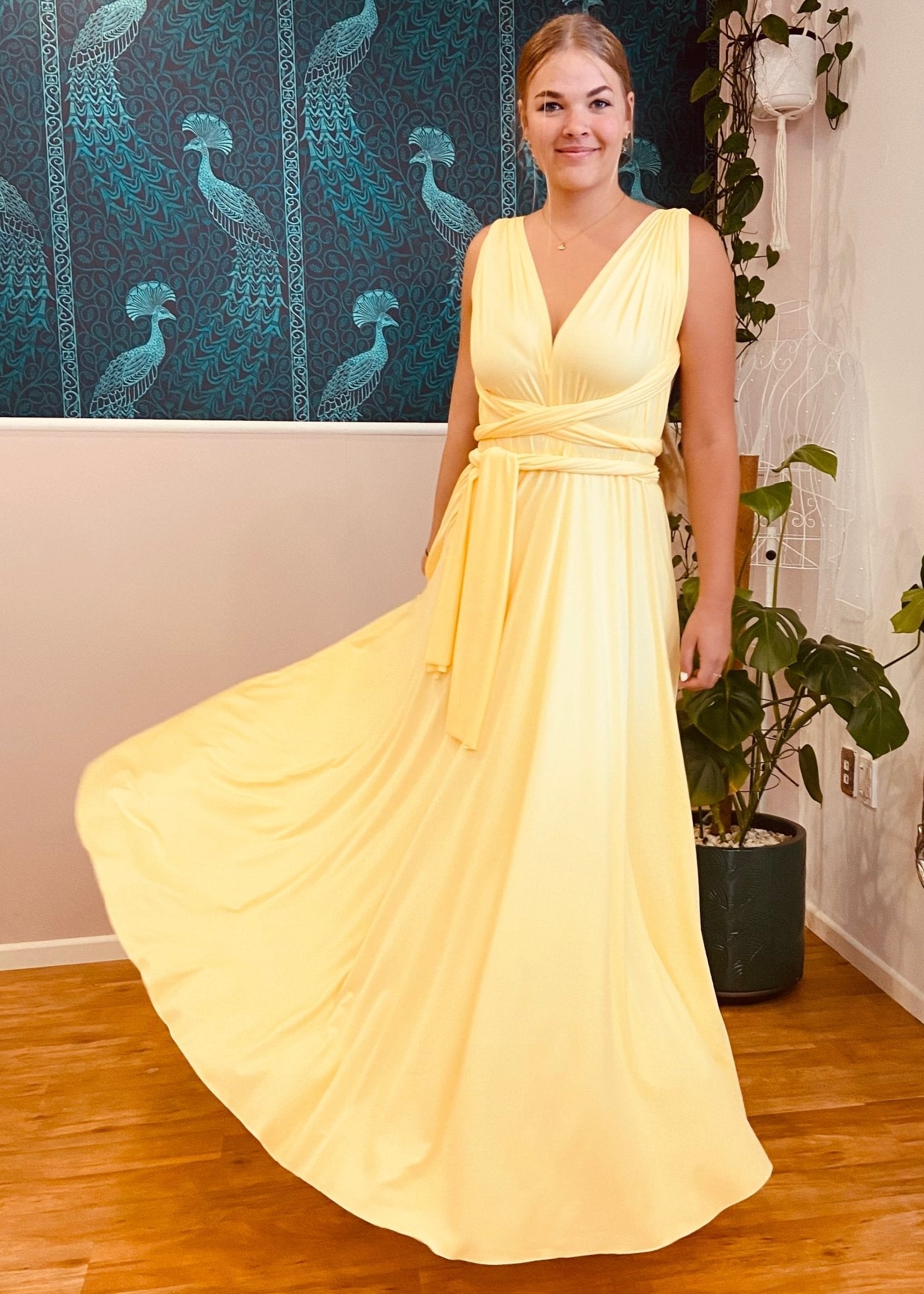 Pastel Yellow Convertible Infinity Bridesmaid Dress