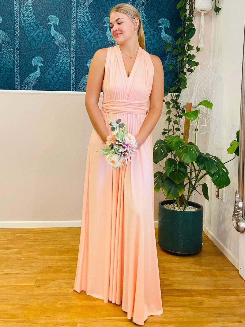 Plus Size Infinity Dress Color Peach Peach Coral Bridesmaid Dress, Infinity Dress, Convertible Dress, Spring Dress, Plus Size Infinity Dress Color Peach Peach Coral Bridesmaid Dress, Infinity Dress, Convertible Dress, Spring Dress,