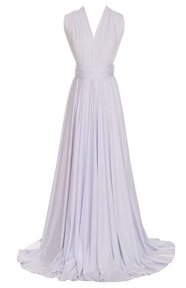 Luxe Snow White convertible Infinity bridesmaid dress - Bay Bridal and Ball Gowns