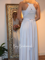 Luxe Snow White convertible Infinity bridesmaid dress - Bay Bridal and Ball Gowns