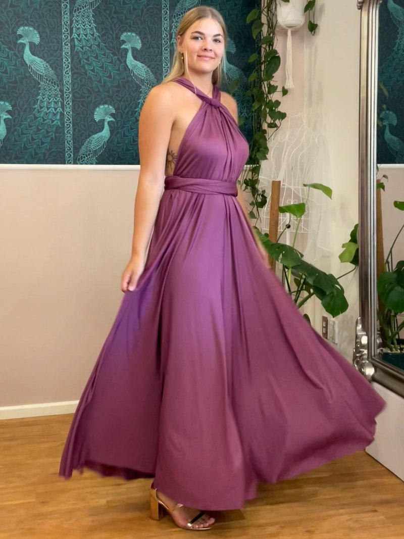 Luxe Sunset Purple Convertible Infinity bridesmaid dress Express NZ wide - Bay Bridal and Ball Gowns