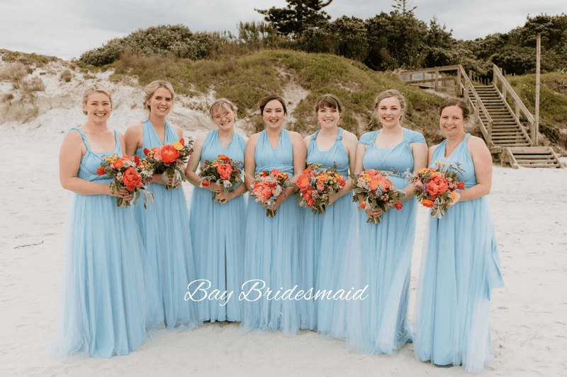 Luxe Turquoise Convertible Infinity bridesmaid dress - Bay Bridal and Ball Gowns