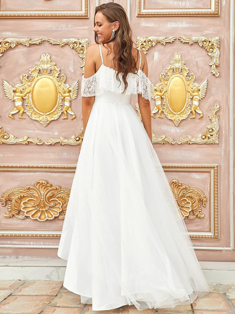 Madeline High Low satin and tulle wedding gown in ivory Express NZ wide - Bay Bridal and Ball Gowns