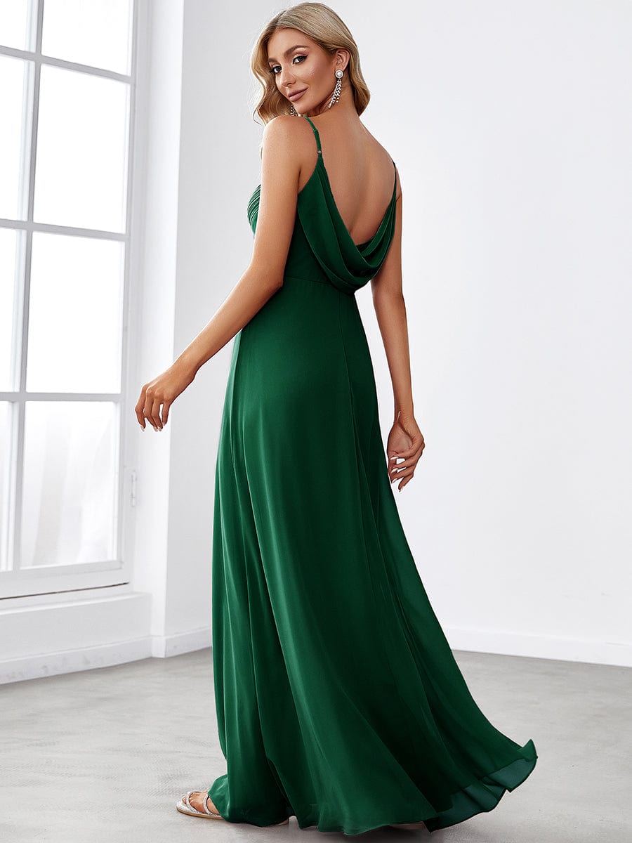 Malika elegant cross front cowl back bridesmaid dress - Bay Bridal and Ball Gowns