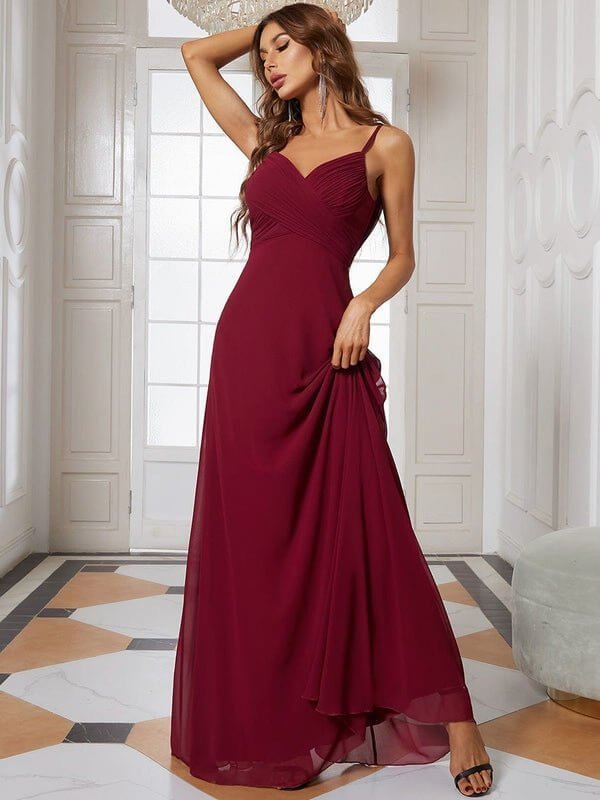 Malika elegant cross front cowl back burgundy dress s28 Express NZ wide - Bay Bridal and Ball Gowns