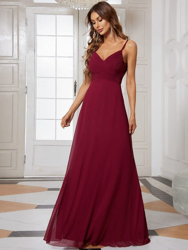 Malika elegant cross front cowl back burgundy dress s28 Express NZ wide - Bay Bridal and Ball Gowns