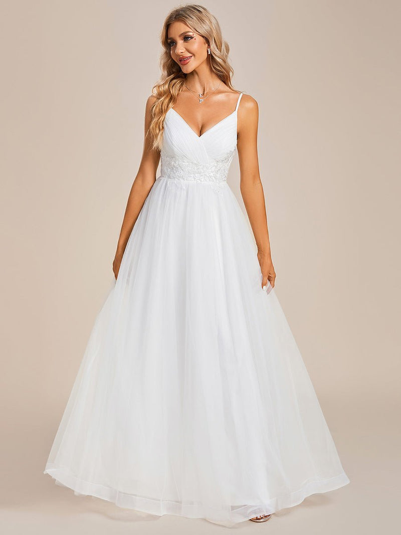 Malin tulle thin strap wedding dress with beads in ivory - Bay Bridal and Ball Gowns