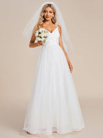 Malin tulle thin strap wedding dress with beads in ivory Express NZ wide - Bay Bridal and Ball Gowns