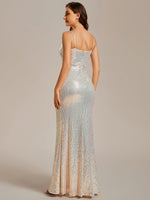 Marcia light rose/gold sequin occasions ball gown - Bay Bridal and Ball Gowns