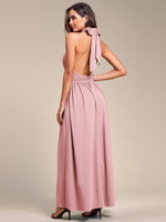 Maree backless halter mix up dusky rose dress size 18-20 Express NZ wide - Bay Bridal and Ball Gowns