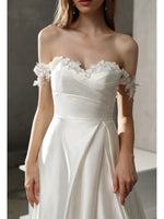 Margo Ivory off shoulder wedding gown size 12-14 Express NZ wide - Bay Bridal and Ball Gowns