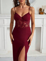 Maryanna illusion corset style gown in burgundy Express NZ wide - Bay Bridal and Ball Gowns