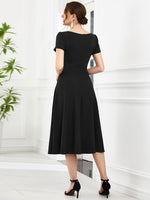 Miranda classic tea length dress in black s12-14 Express NZ wide - Bay Bridal and Ball Gowns