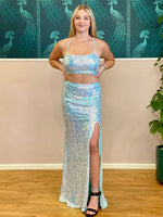 Monalisa mermaid sequin 2 piece ball gown Express NZ wide - Bay Bridal and Ball Gowns