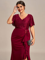 Ophelia plus size mother of bride dress in burgundy size 22 Express NZ wide - Bay Bridal and Ball Gowns