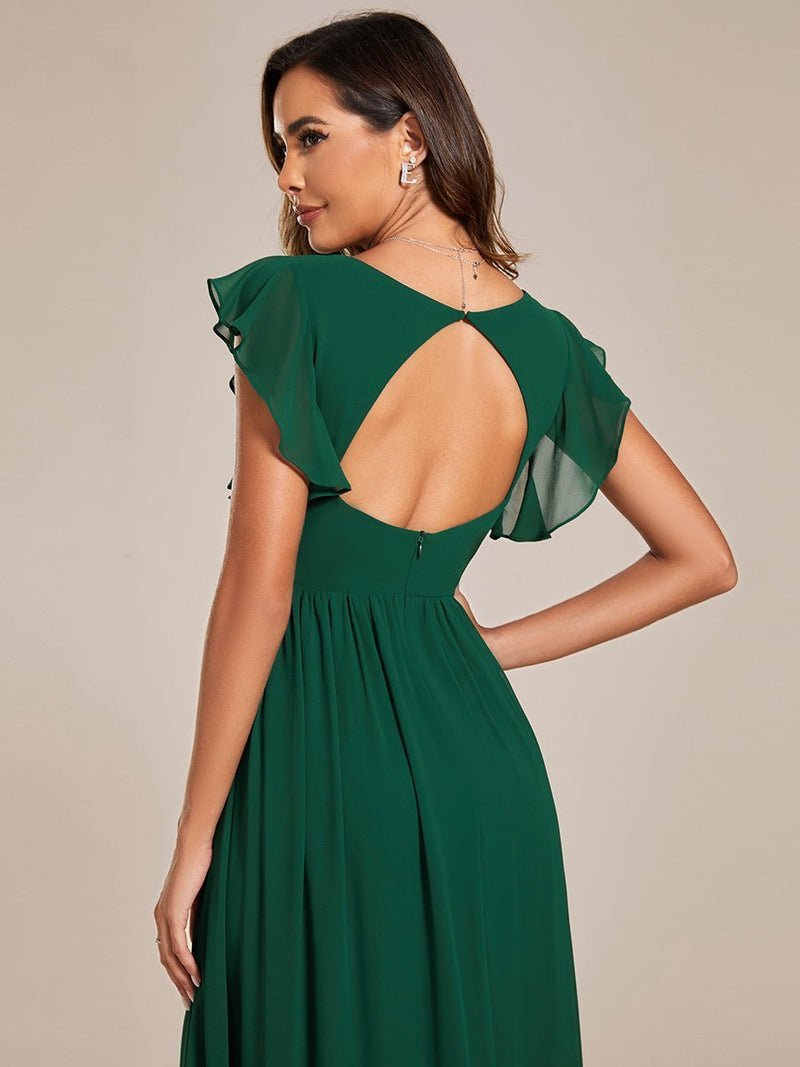 Pam emerald open back bridesmaid dress s16 Express NZ wide - Bay Bridal and Ball Gowns