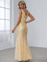 Paula sleeveless tulle and sequin trumpet mermaid dress - Bay Bridal and Ball Gowns